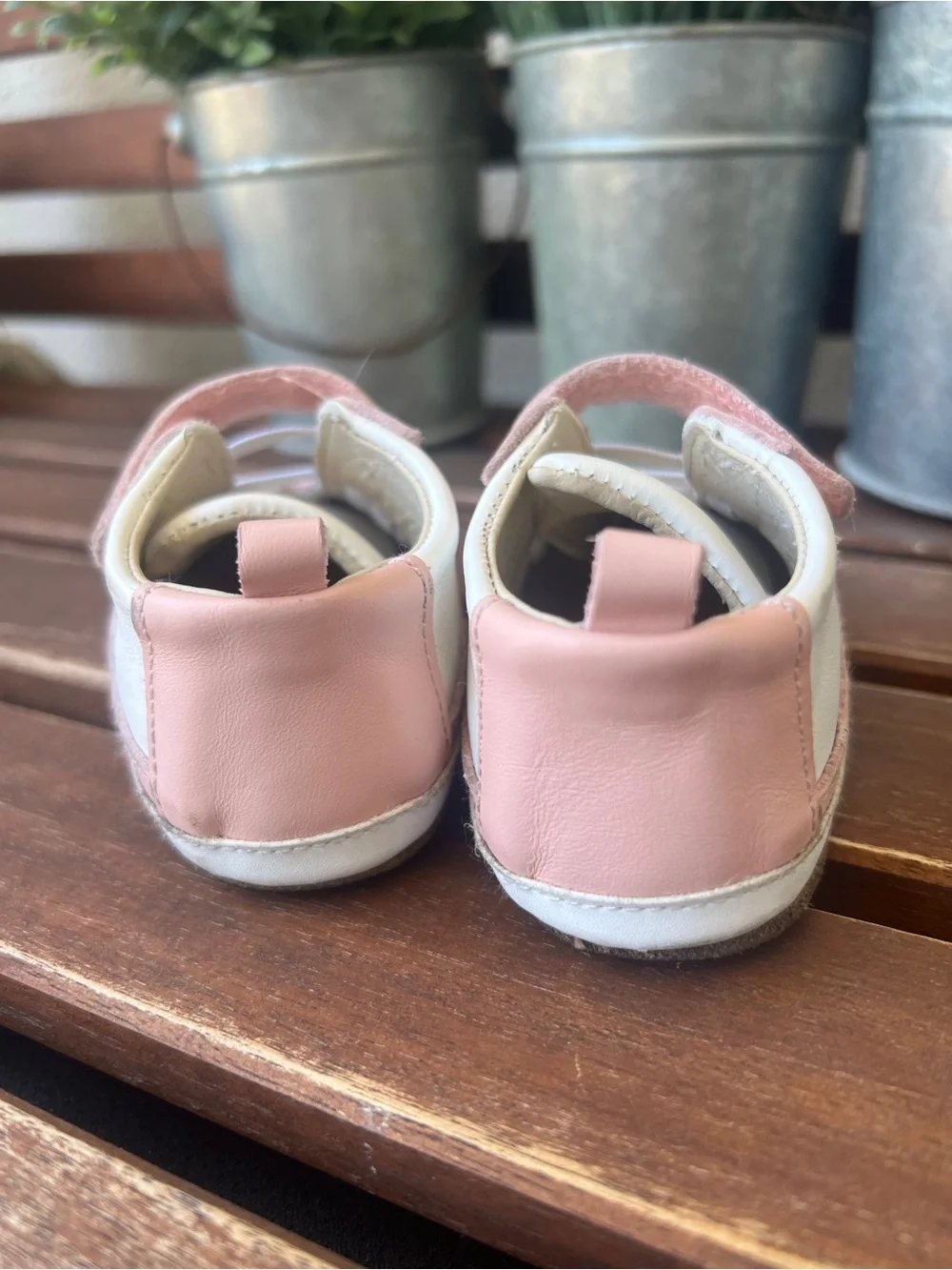 Robeez Pink and White Baby Walker Sneakers
